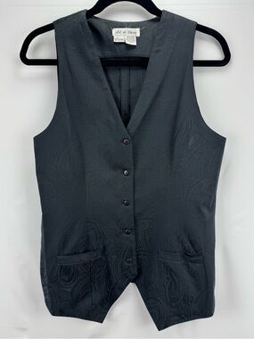 Black Paisley 100% Silk Waistcoat Vest